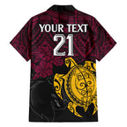 custom-broncos-rugby-family-matching-short-sleeve-bodycon-dress-and-hawaiian-shirt-brisbane-hibiscus-and-turtle-with-polynesian-pattern