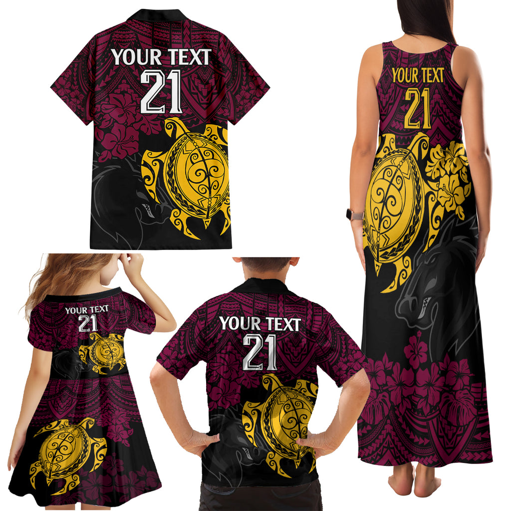 custom-broncos-rugby-family-matching-tank-maxi-dress-and-hawaiian-shirt-brisbane-hibiscus-and-turtle-with-polynesian-pattern