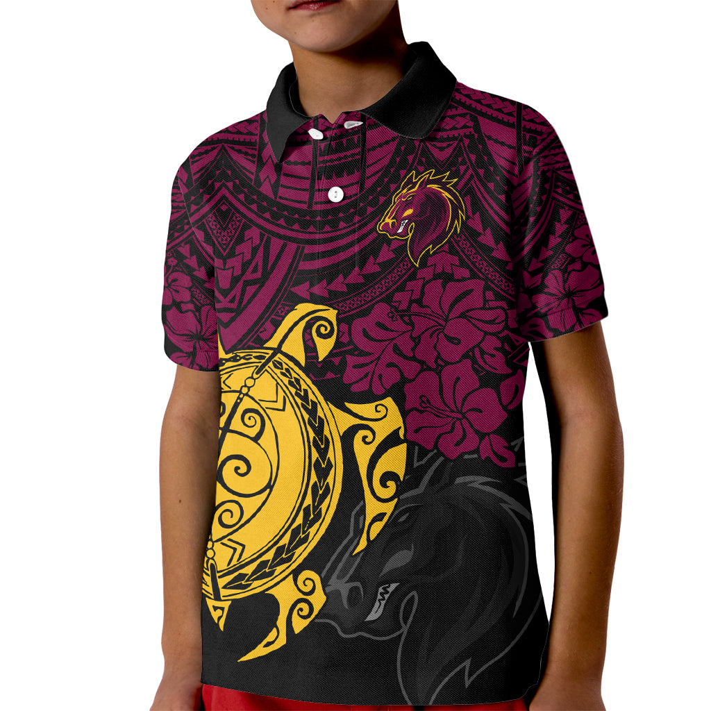custom-broncos-rugby-kid-polo-shirt-brisbane-hibiscus-and-turtle-with-polynesian-pattern