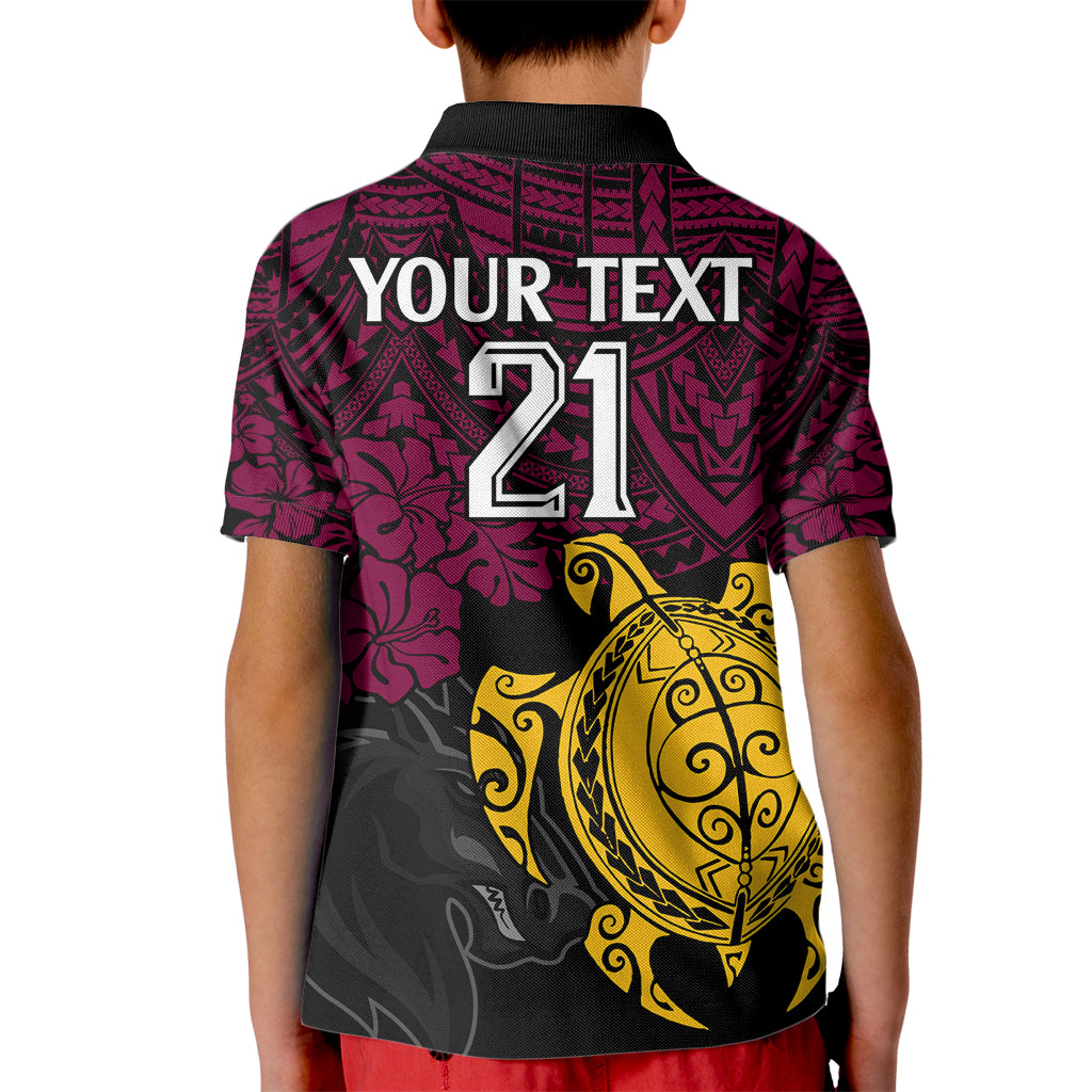 custom-broncos-rugby-kid-polo-shirt-brisbane-hibiscus-and-turtle-with-polynesian-pattern