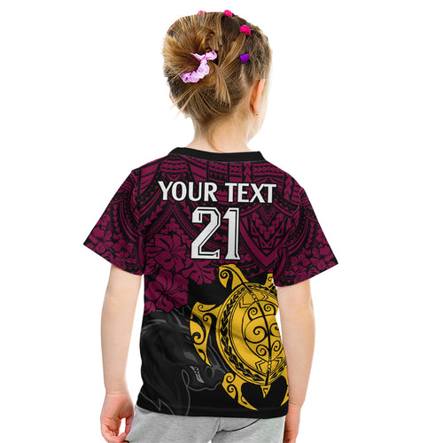 custom-broncos-rugby-kid-t-shirt-brisbane-hibiscus-and-turtle-with-polynesian-pattern