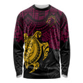 custom-broncos-rugby-long-sleeve-shirt-brisbane-hibiscus-and-turtle-with-polynesian-pattern