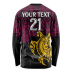 custom-broncos-rugby-long-sleeve-shirt-brisbane-hibiscus-and-turtle-with-polynesian-pattern
