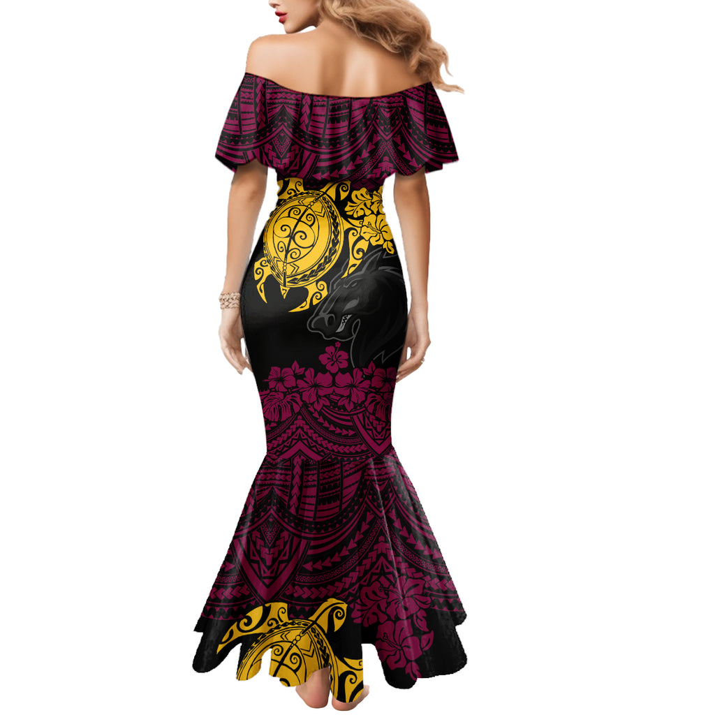 custom-broncos-rugby-mermaid-dress-brisbane-hibiscus-and-turtle-with-polynesian-pattern