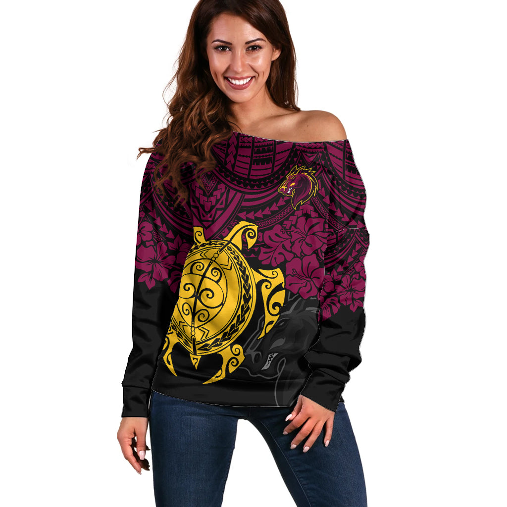 custom-broncos-rugby-off-shoulder-sweater-brisbane-hibiscus-and-turtle-with-polynesian-pattern