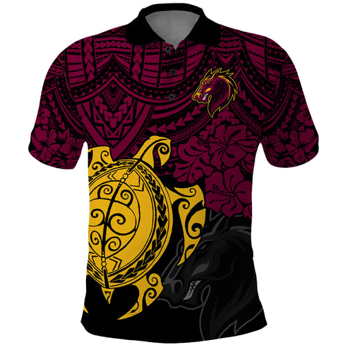 custom-broncos-rugby-polo-shirt-brisbane-hibiscus-and-turtle-with-polynesian-pattern