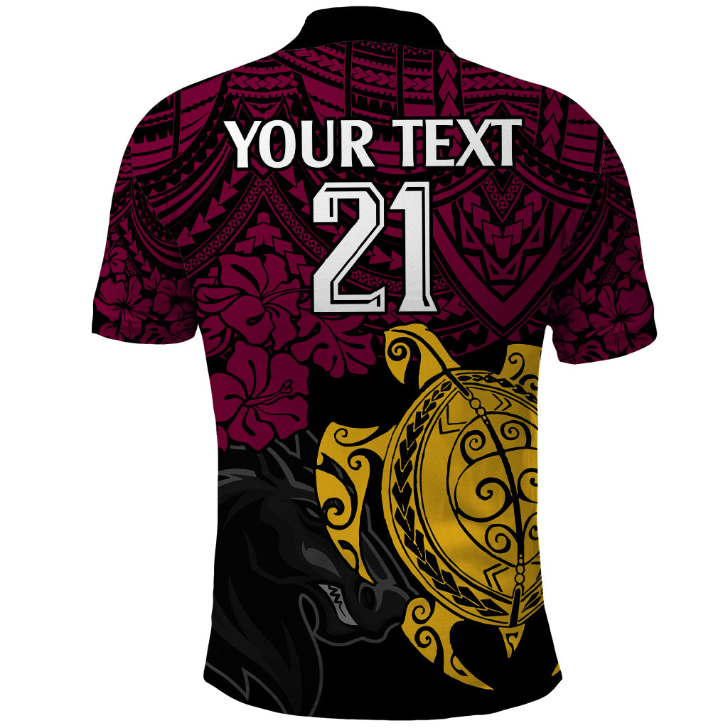 custom-broncos-rugby-polo-shirt-brisbane-hibiscus-and-turtle-with-polynesian-pattern