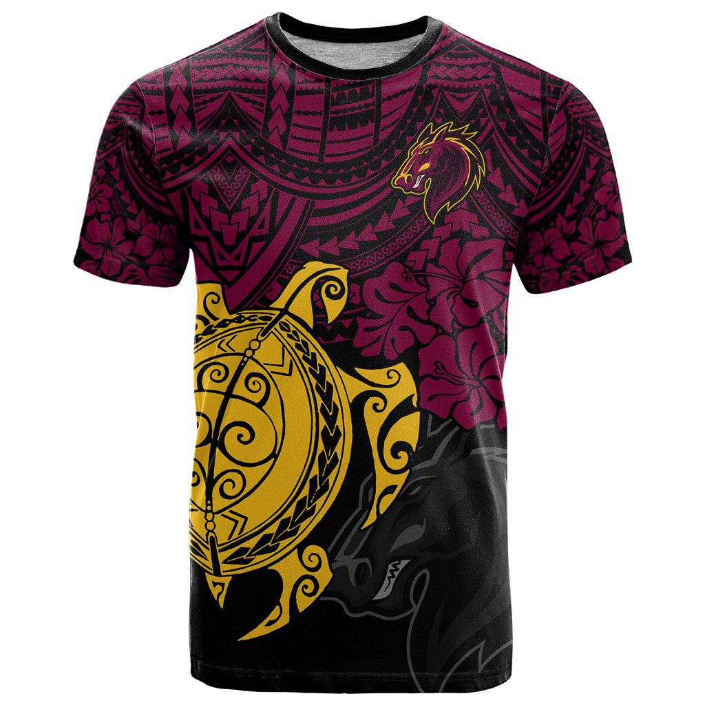 custom-broncos-rugby-t-shirt-brisbane-hibiscus-and-turtle-with-polynesian-pattern