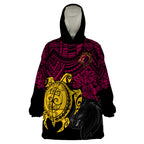 custom-broncos-rugby-wearable-blanket-hoodie-brisbane-hibiscus-and-turtle-with-polynesian-pattern
