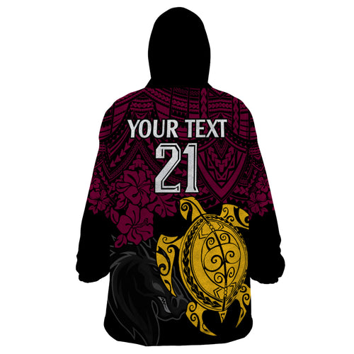 custom-broncos-rugby-wearable-blanket-hoodie-brisbane-hibiscus-and-turtle-with-polynesian-pattern