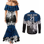 custom-bulldogs-rugby-couples-matching-mermaid-dress-and-long-sleeve-button-shirt-berries-hibiscus-and-turtle-with-polynesian-pattern