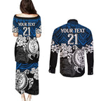 custom-bulldogs-rugby-couples-matching-puletasi-dress-and-long-sleeve-button-shirt-berries-hibiscus-and-turtle-with-polynesian-pattern