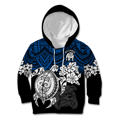 custom-bulldogs-rugby-kid-hoodie-berries-hibiscus-and-turtle-with-polynesian-pattern