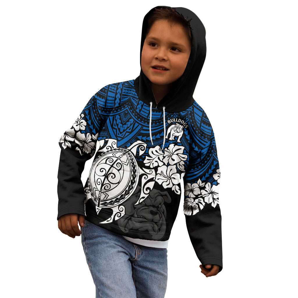 custom-bulldogs-rugby-kid-hoodie-berries-hibiscus-and-turtle-with-polynesian-pattern