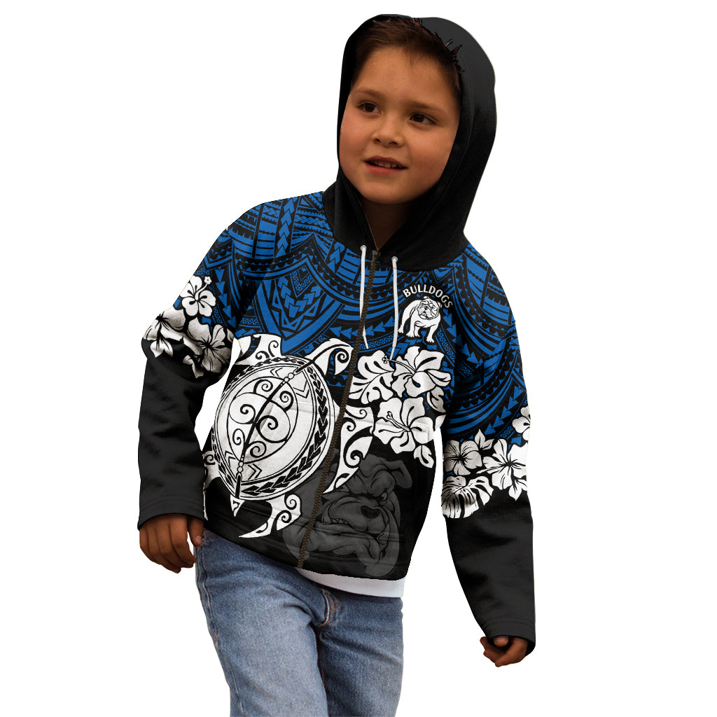 custom-bulldogs-rugby-kid-hoodie-berries-hibiscus-and-turtle-with-polynesian-pattern