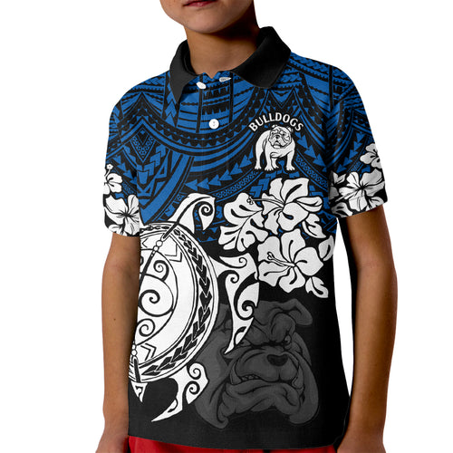 custom-bulldogs-rugby-kid-polo-shirt-berries-hibiscus-and-turtle-with-polynesian-pattern