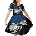 custom-bulldogs-rugby-kid-short-sleeve-dress-berries-hibiscus-and-turtle-with-polynesian-pattern