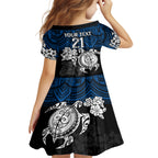 custom-bulldogs-rugby-kid-short-sleeve-dress-berries-hibiscus-and-turtle-with-polynesian-pattern