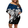 custom-bulldogs-rugby-off-shoulder-short-dress-berries-hibiscus-and-turtle-with-polynesian-pattern