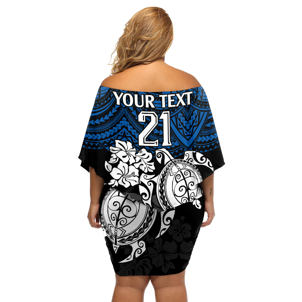 custom-bulldogs-rugby-off-shoulder-short-dress-berries-hibiscus-and-turtle-with-polynesian-pattern