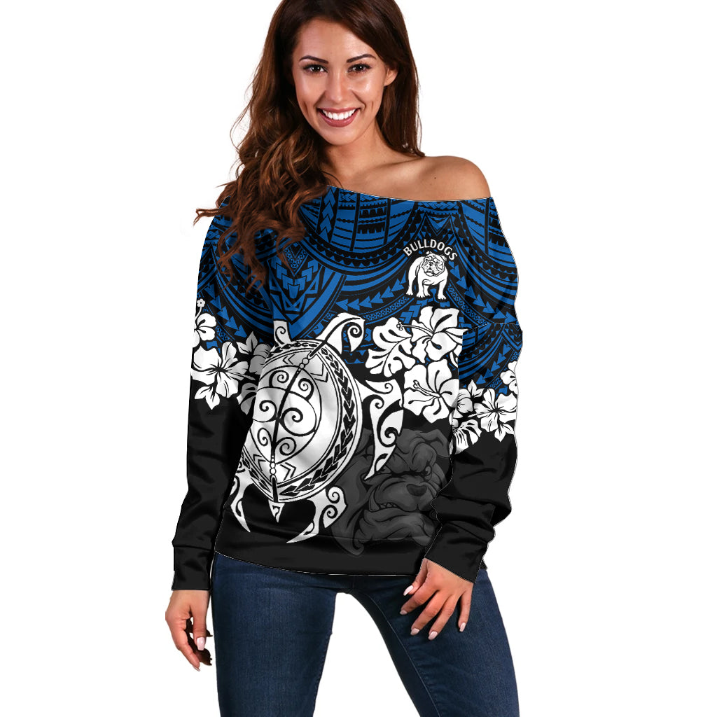 custom-bulldogs-rugby-off-shoulder-sweater-berries-hibiscus-and-turtle-with-polynesian-pattern