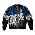 custom-bulldogs-rugby-sleeve-zip-bomber-jacket-berries-hibiscus-and-turtle-with-polynesian-pattern