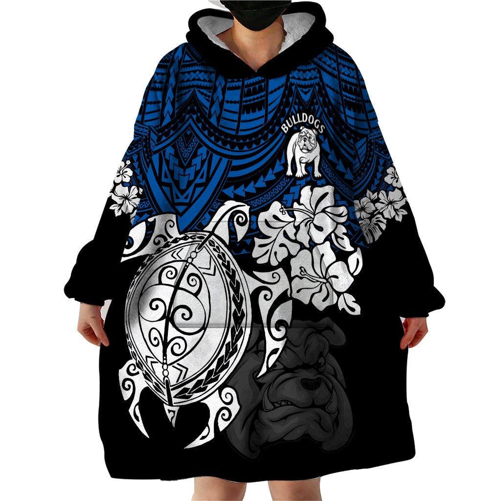 custom-bulldogs-rugby-wearable-blanket-hoodie-berries-hibiscus-and-turtle-with-polynesian-pattern