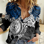 custom-bulldogs-rugby-women-casual-shirt-berries-hibiscus-and-turtle-with-polynesian-pattern