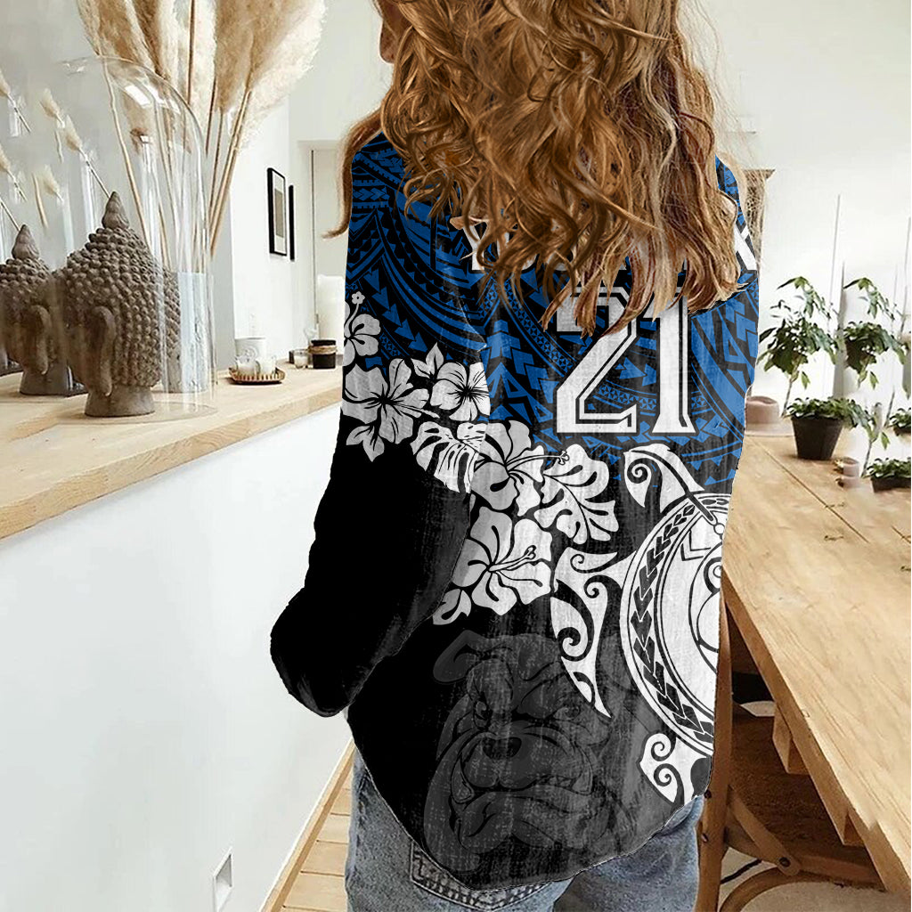 custom-bulldogs-rugby-women-casual-shirt-berries-hibiscus-and-turtle-with-polynesian-pattern