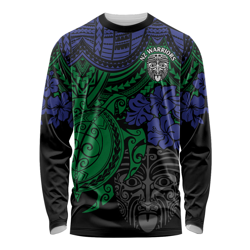 custom-new-zealand-warriors-rugby-long-sleeve-shirt-hibiscus-and-turtle-with-polynesian-pattern