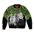 custom-raiders-rugby-bomber-jacket-canberra-hibiscus-and-turtle-with-polynesian-pattern
