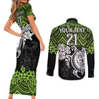 custom-raiders-rugby-couples-matching-short-sleeve-bodycon-dress-and-long-sleeve-button-shirt-canberra-hibiscus-and-turtle-with-polynesian-pattern