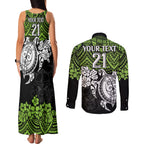 custom-raiders-rugby-couples-matching-tank-maxi-dress-and-long-sleeve-button-shirt-canberra-hibiscus-and-turtle-with-polynesian-pattern