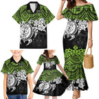 custom-raiders-rugby-family-matching-mermaid-dress-and-hawaiian-shirt-canberra-hibiscus-and-turtle-with-polynesian-pattern