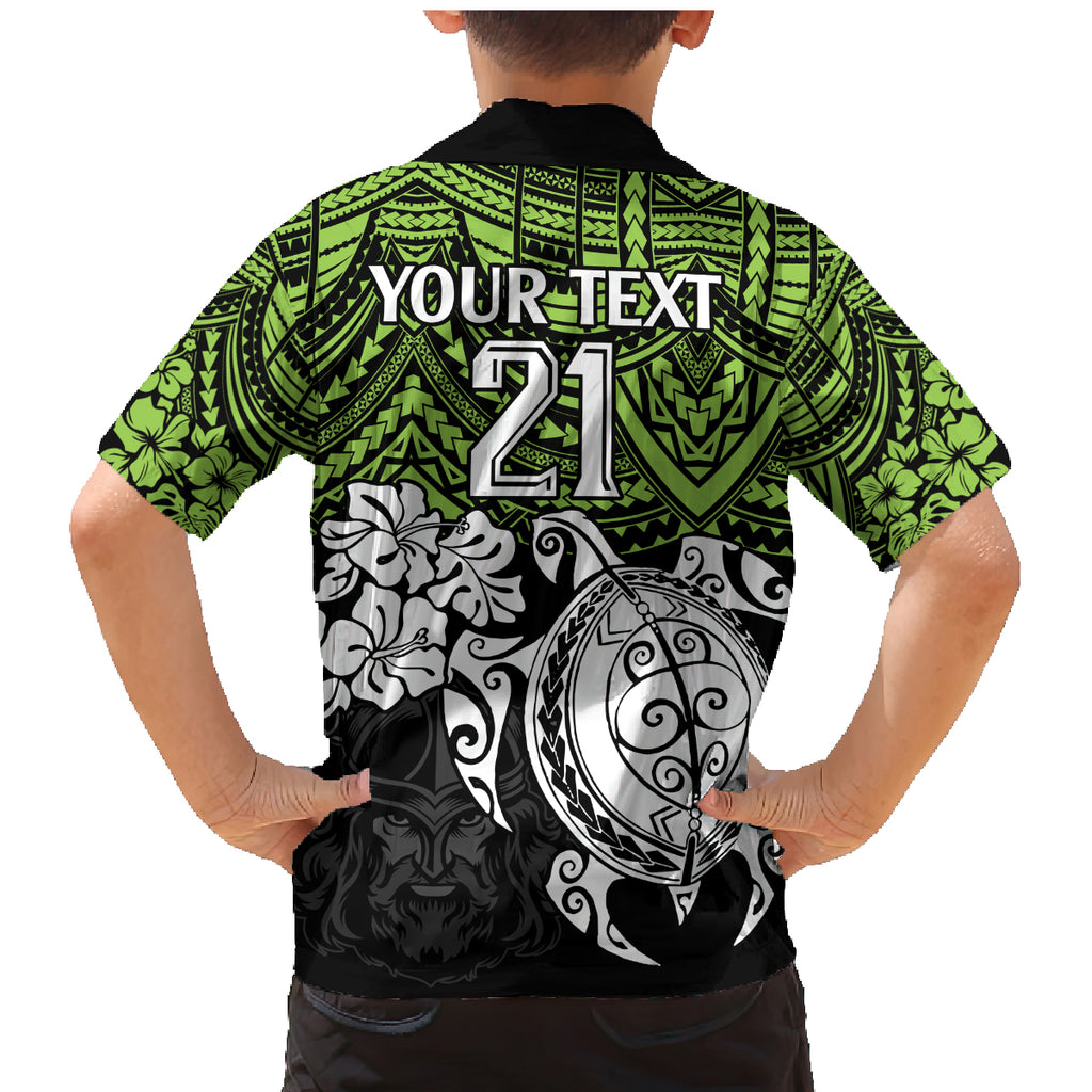 custom-raiders-rugby-family-matching-mermaid-dress-and-hawaiian-shirt-canberra-hibiscus-and-turtle-with-polynesian-pattern
