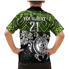 custom-raiders-rugby-family-matching-mermaid-dress-and-hawaiian-shirt-canberra-hibiscus-and-turtle-with-polynesian-pattern