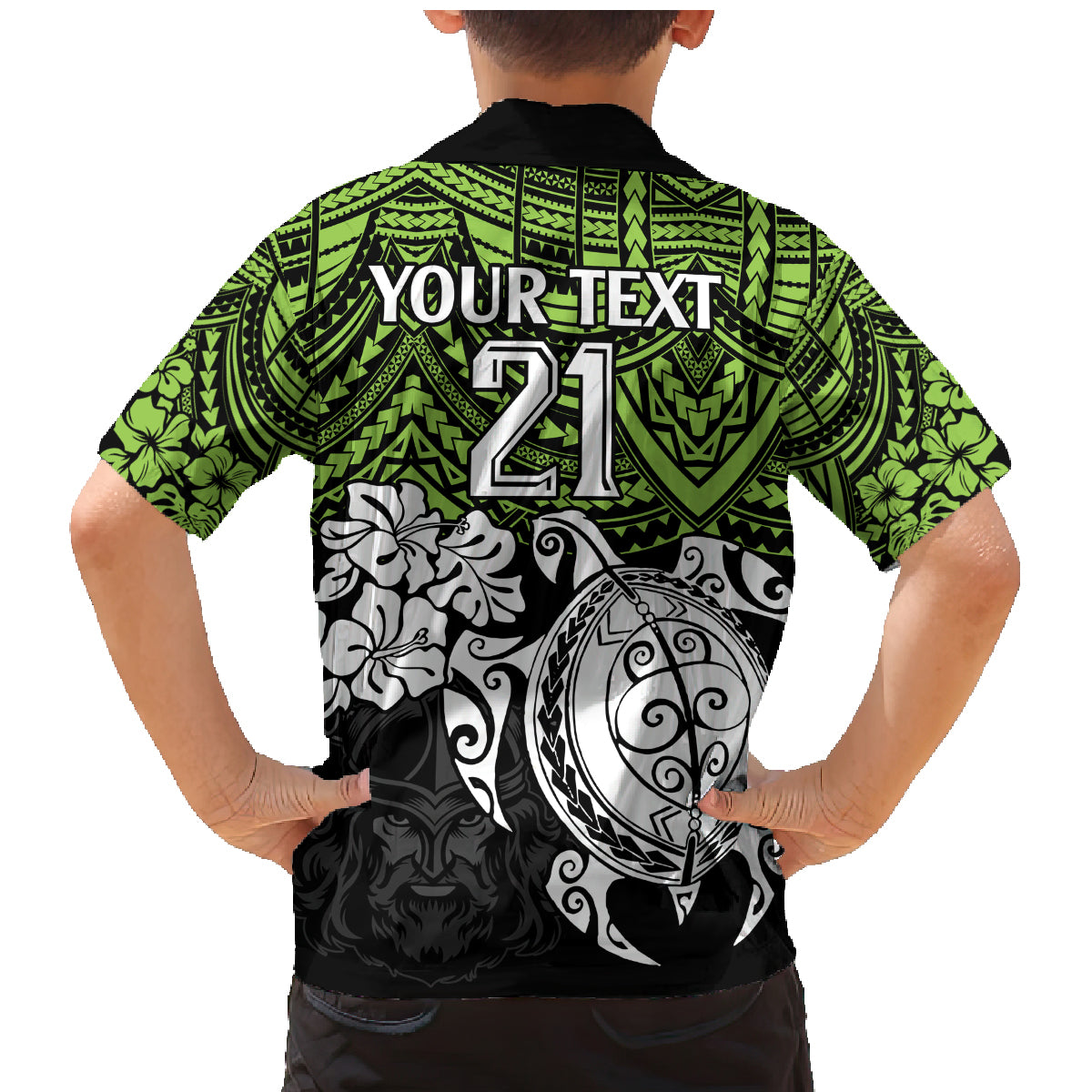 custom-raiders-rugby-family-matching-mermaid-dress-and-hawaiian-shirt-canberra-hibiscus-and-turtle-with-polynesian-pattern