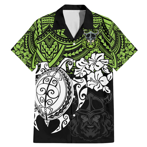 custom-raiders-rugby-family-matching-mermaid-dress-and-hawaiian-shirt-canberra-hibiscus-and-turtle-with-polynesian-pattern