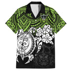 custom-raiders-rugby-family-matching-off-shoulder-long-sleeve-dress-and-hawaiian-shirt-canberra-hibiscus-and-turtle-with-polynesian-pattern