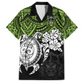 custom-raiders-rugby-family-matching-off-shoulder-short-dress-and-hawaiian-shirt-canberra-hibiscus-and-turtle-with-polynesian-pattern
