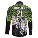 custom-raiders-rugby-family-matching-off-shoulder-short-dress-and-hawaiian-shirt-canberra-hibiscus-and-turtle-with-polynesian-pattern