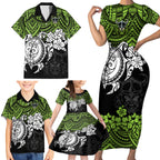 custom-raiders-rugby-family-matching-short-sleeve-bodycon-dress-and-hawaiian-shirt-canberra-hibiscus-and-turtle-with-polynesian-pattern