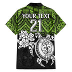 custom-raiders-rugby-family-matching-short-sleeve-bodycon-dress-and-hawaiian-shirt-canberra-hibiscus-and-turtle-with-polynesian-pattern