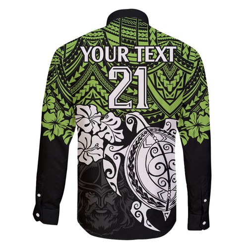 custom-raiders-rugby-family-matching-short-sleeve-bodycon-dress-and-hawaiian-shirt-canberra-hibiscus-and-turtle-with-polynesian-pattern