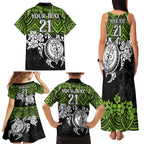 custom-raiders-rugby-family-matching-tank-maxi-dress-and-hawaiian-shirt-canberra-hibiscus-and-turtle-with-polynesian-pattern