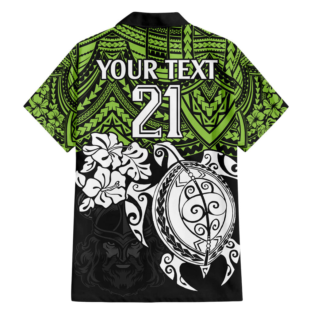 custom-raiders-rugby-family-matching-tank-maxi-dress-and-hawaiian-shirt-canberra-hibiscus-and-turtle-with-polynesian-pattern