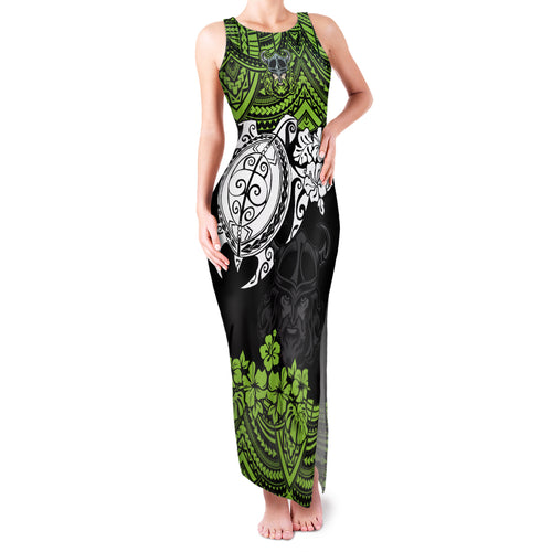 custom-raiders-rugby-family-matching-tank-maxi-dress-and-hawaiian-shirt-canberra-hibiscus-and-turtle-with-polynesian-pattern