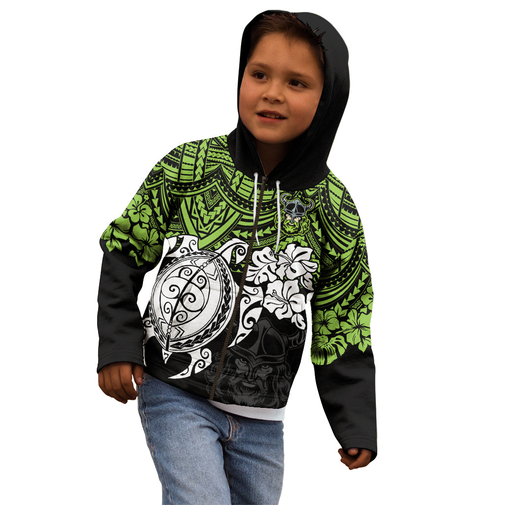 custom-raiders-rugby-kid-hoodie-canberra-hibiscus-and-turtle-with-polynesian-pattern
