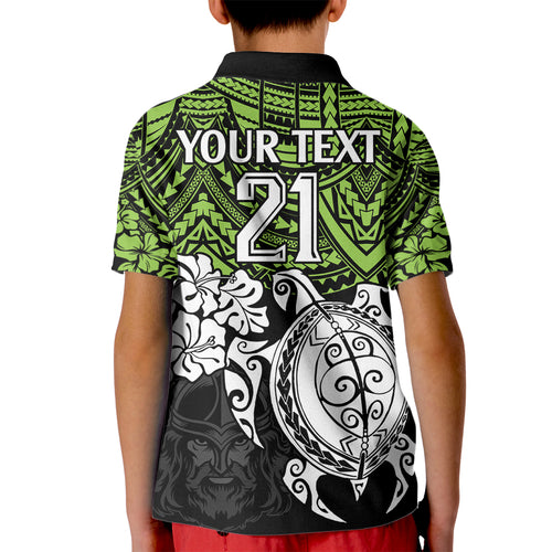 custom-raiders-rugby-kid-polo-shirt-canberra-hibiscus-and-turtle-with-polynesian-pattern
