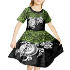 custom-raiders-rugby-kid-short-sleeve-dress-canberra-hibiscus-and-turtle-with-polynesian-pattern
